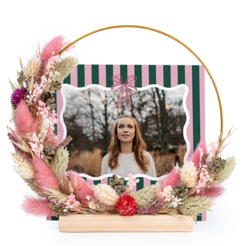 Trockenblumenkranz in Rosa-Violett mit 1 Karte Trockenblumenkranz in Rosa-Violett mit 1 Karte