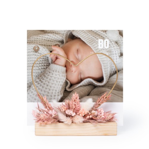Hart en droogbloemen met 1 fotokaart