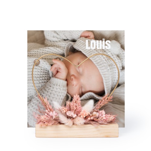 Heart and dried flowers with 1 photo card Heart and dried flowers with 1 photo card