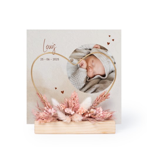Heart and dried flowers with 1 photo card Heart and dried flowers with 1 photo card