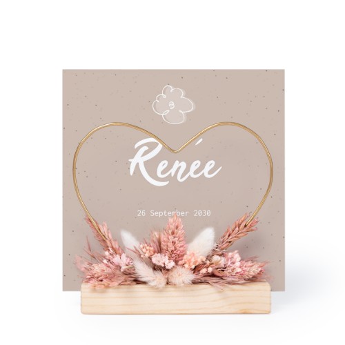 Heart and dried flowers with 1 photo card Heart and dried flowers with 1 photo card