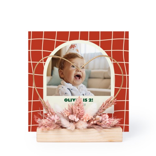 Heart and dried flowers with 1 photo card
