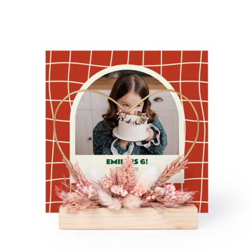 Heart and dried flowers with 1 photo card