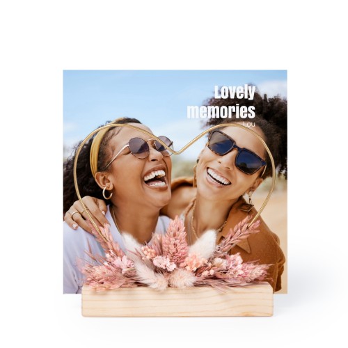 Heart and dried flowers with 1 photo card Heart and dried flowers with 1 photo card