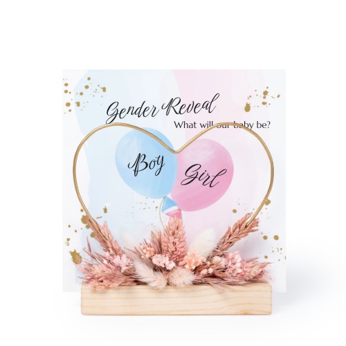 Heart and dried flowers with 1 photo card Heart and dried flowers with 1 photo card