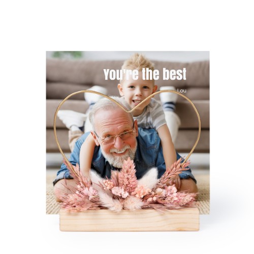 Heart and dried flowers with 1 photo card