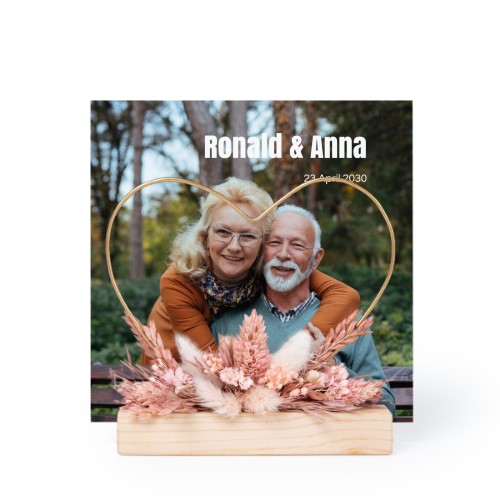 HjÀrta och torkade blommor med 1 fotokort HjÀrta och torkade blommor med 1 fotokort