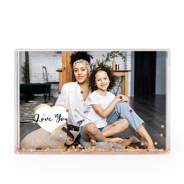 Fotoblok met gouden glitters Fotoblok met gouden glitters