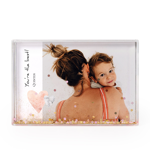 Fotoblok met gouden glitters Fotoblok met gouden glitters