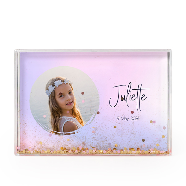 Acrylic frame filled with glitter Acrylic frame filled with glitter