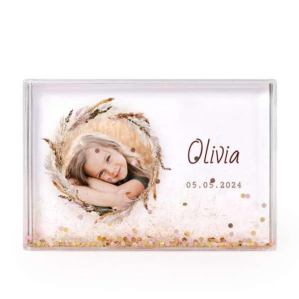 Fotoblok met gouden glitters Fotoblok met gouden glitters