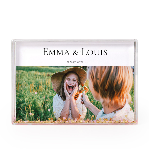 Acrylic frame filled with glitter Acrylic frame filled with glitter