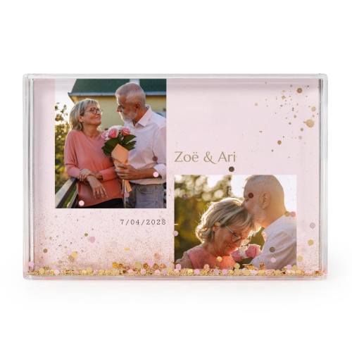 Acrylic frame filled with glitter