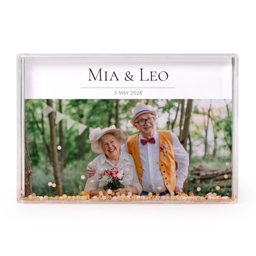 Fotoblok met gouden glitters Fotoblok met gouden glitters