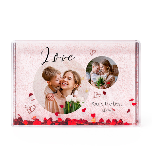 Photo frame with heart confetti Photo frame with heart confetti