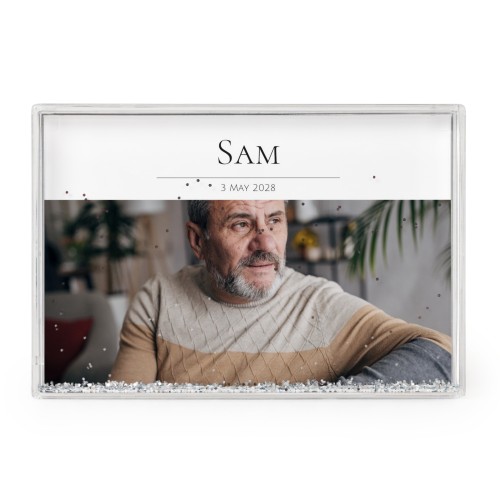 Photo frame with silver glitter Photo frame with silver glitter