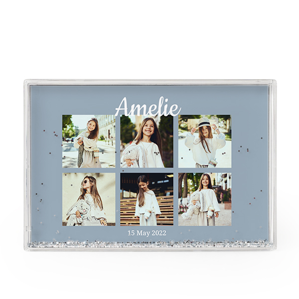 Photo frame with silver glitter