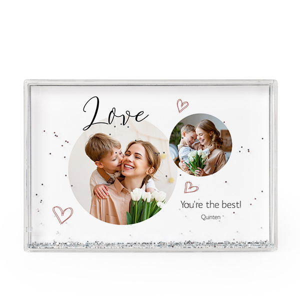 Photo frame with silver glitter Photo frame with silver glitter