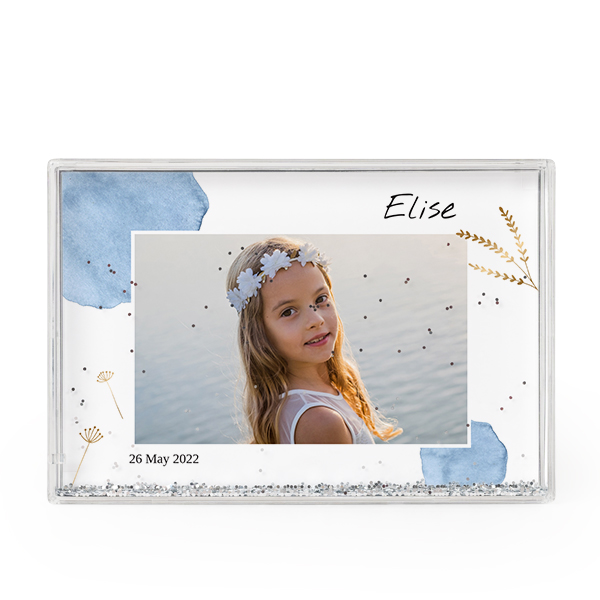 Photo frame with silver glitter Photo frame with silver glitter
