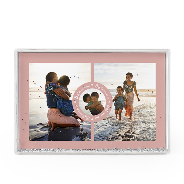 Photo frame with silver glitter