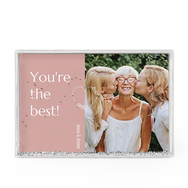 Photo frame with silver glitter