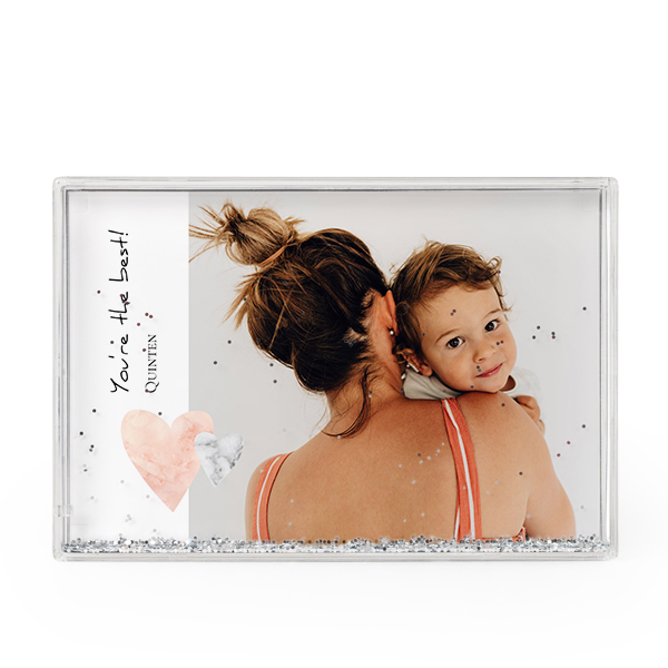 Photo frame with silver glitter