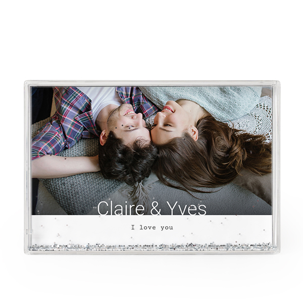 Photo frame with silver glitter