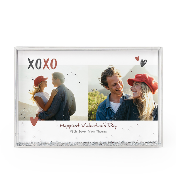 Photo frame with silver glitter