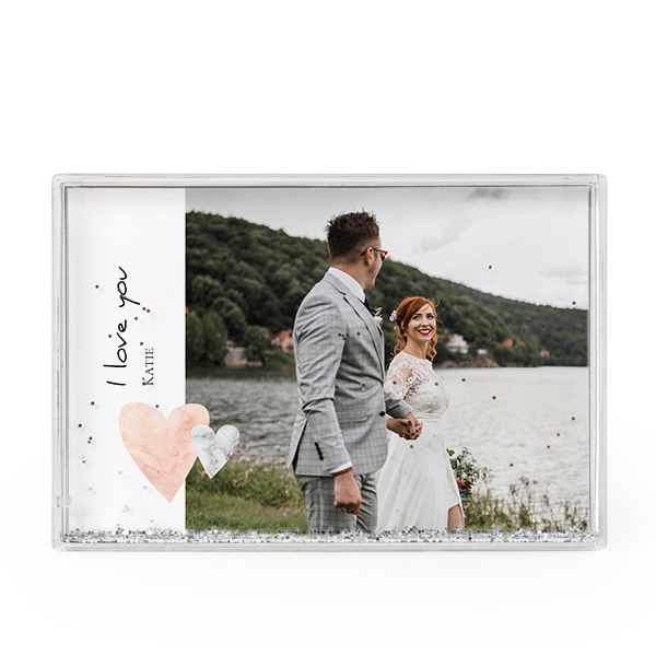 Photo frame with silver glitter