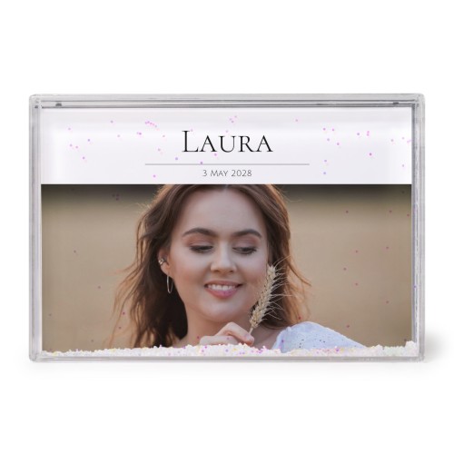 Photo frame with snow