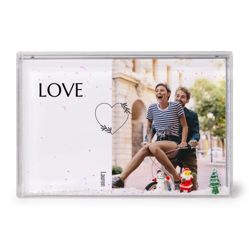 Photo frame with snow