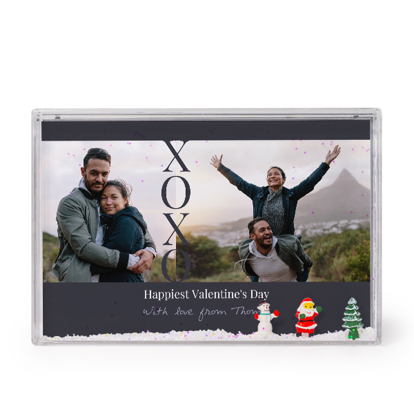 Photo frame with snow