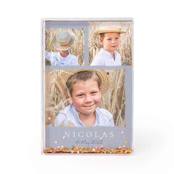 Fotoblok met gouden glitters Fotoblok met gouden glitters