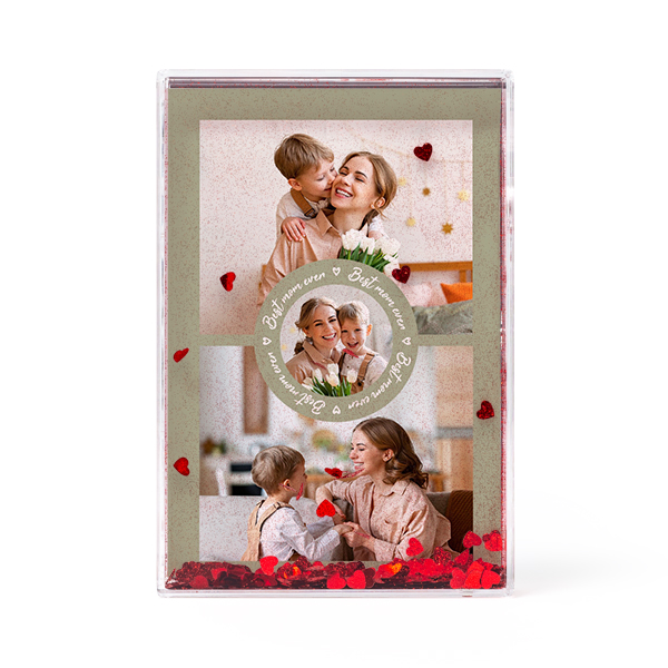 Photo frame with heart confetti