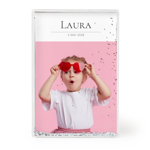 Photo frame with silver glitter Photo frame with silver glitter