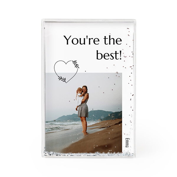 Photo frame with silver glitter Photo frame with silver glitter