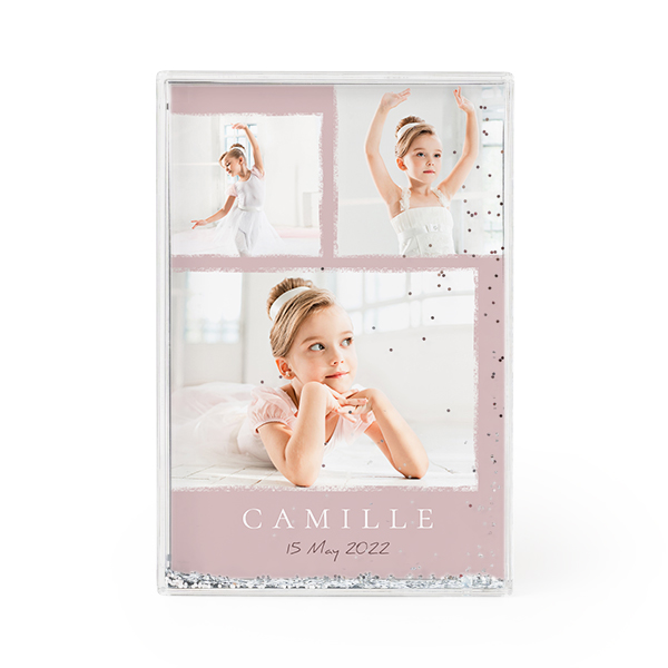 Photo frame with silver glitter Photo frame with silver glitter