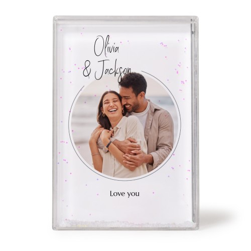 Photo frame with snow