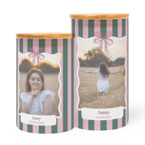 Großer Kerzenhalter aus Glas personalisiert - set of 2