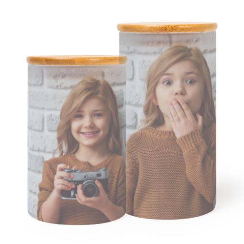 Großer Kerzenhalter aus Glas personalisiert - set of 2