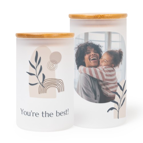 Großer Kerzenhalter aus Glas personalisiert - set of 2