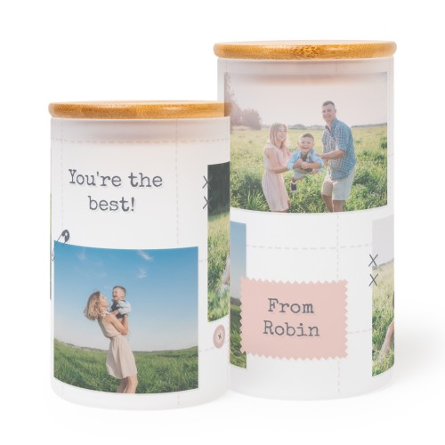 Kaarshouder glas groot - Set van 2