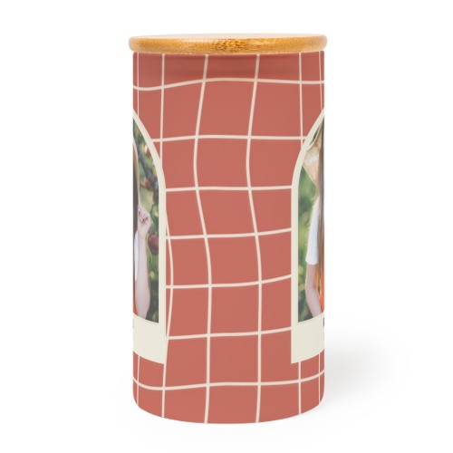 Glasskrukke med trelokk - M