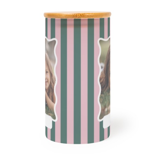 Glasskrukke med trelokk - M