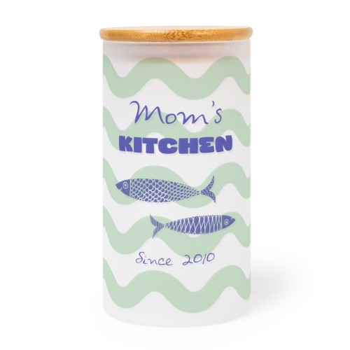 Bocal en verre et bois - moyen Bocal en verre et bois - moyen