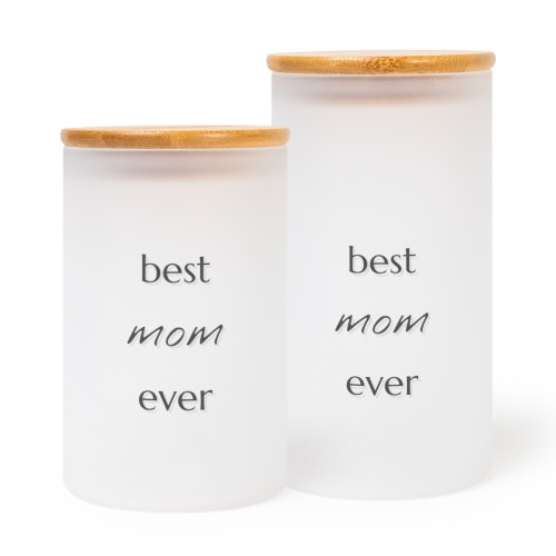 Bocaux verre et bois - lot de 2