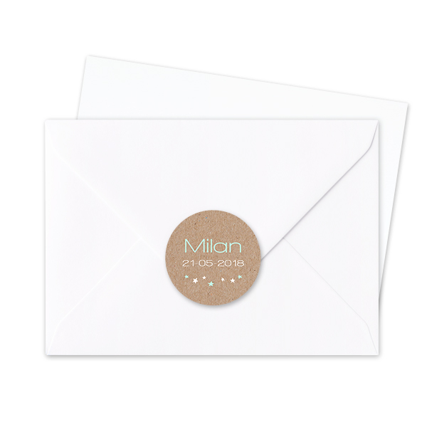 Envelop stickers Rond - Set van 24