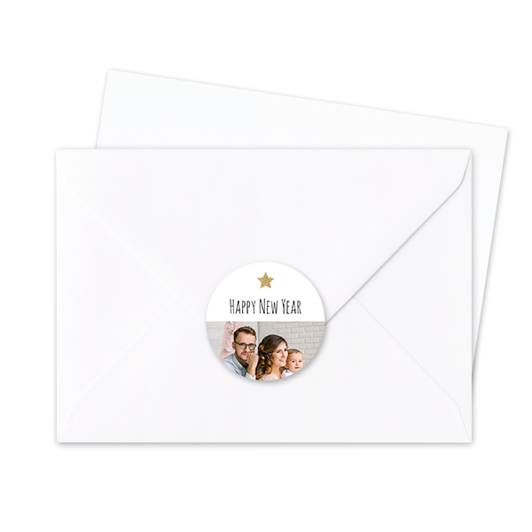 Kuvertklistermärke Rund - 24 st