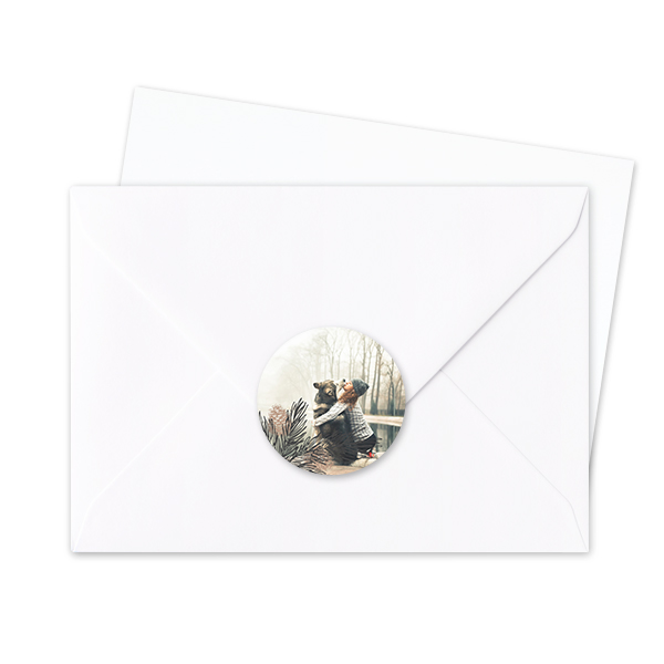 Envelop stickers Rond - Set van 24