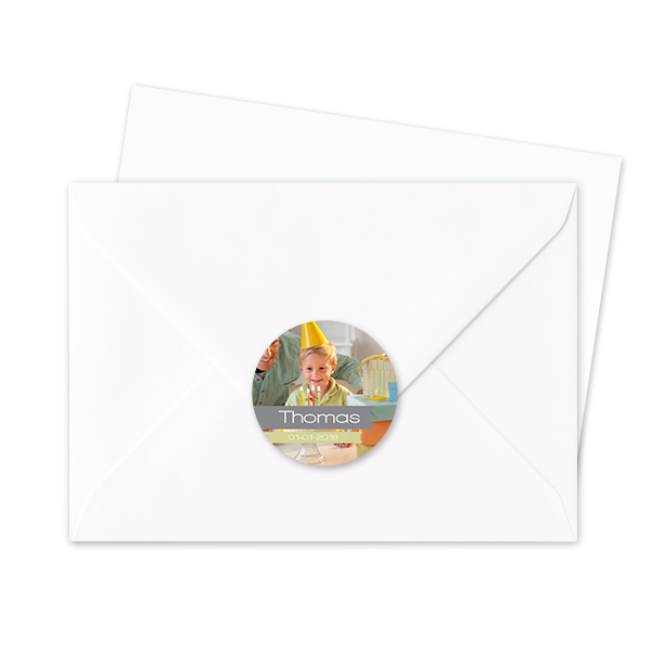 Kuvertklistermærke Rund - set of 24